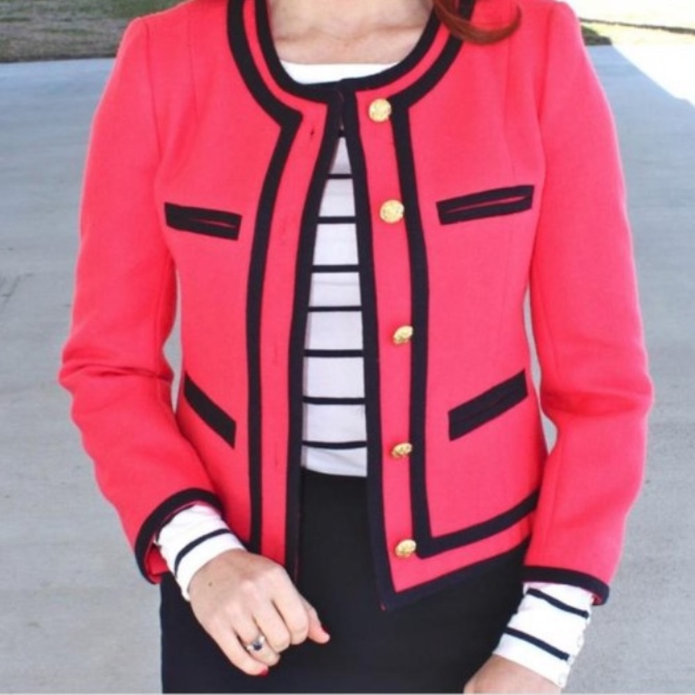 J Crew Lady Blazer 100% Wool Pink 99875 jacket 8